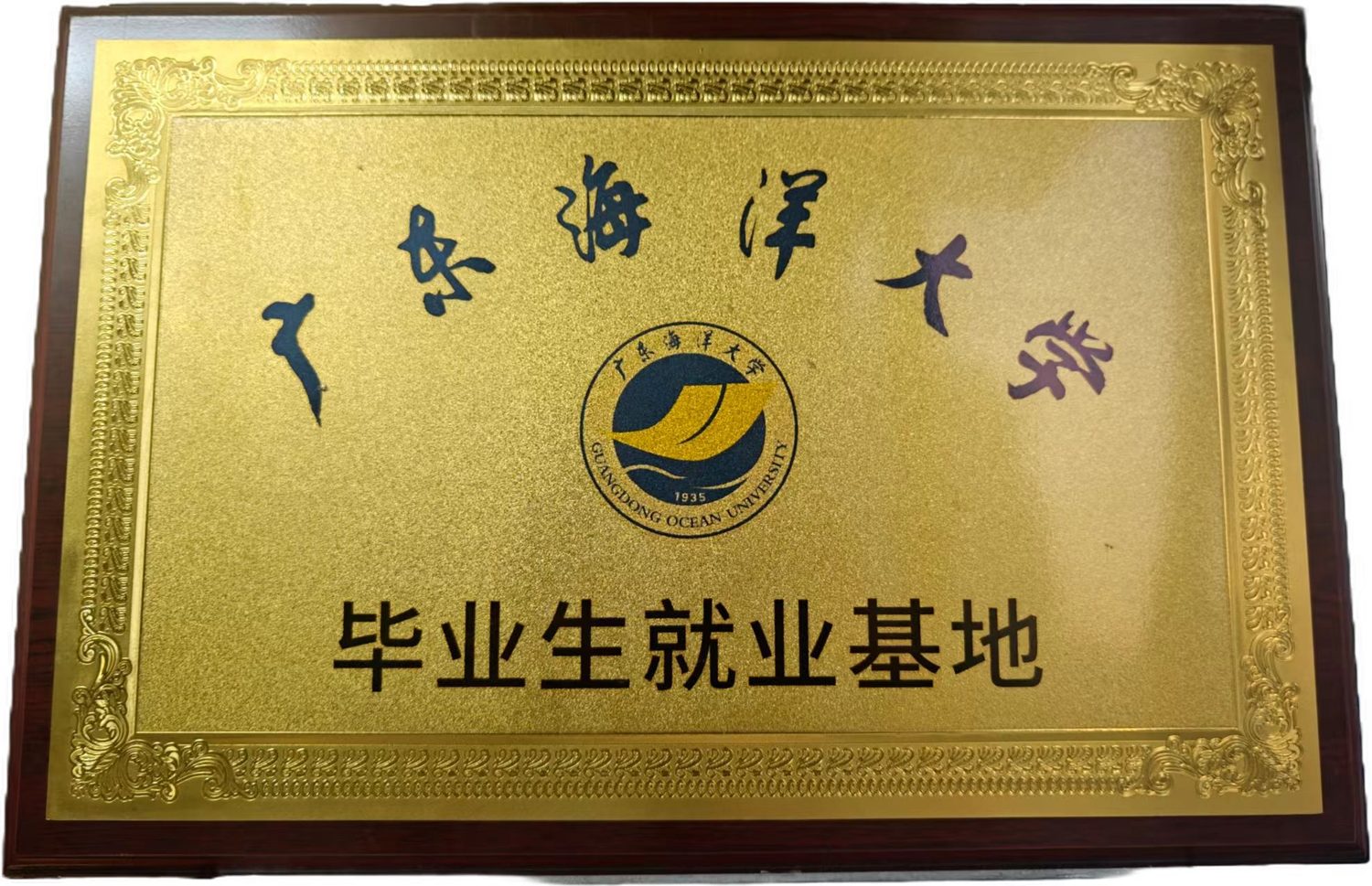 广东海洋大学 · 毕业生就业基地 证书实拍